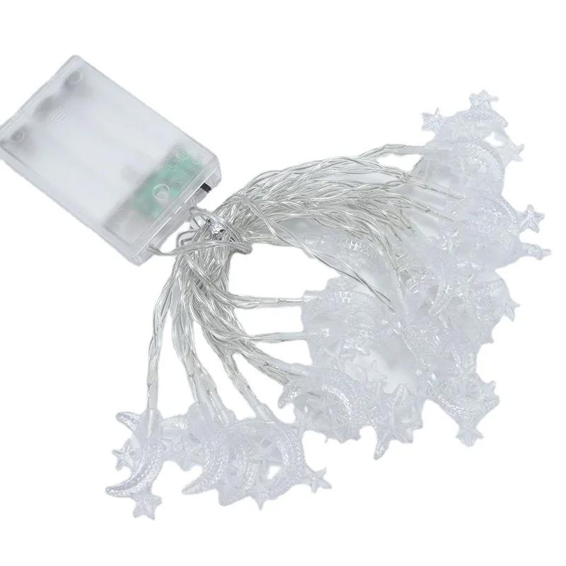 Светодиодные гирлянды «Луна и звезда» Гирлянда «Луна и звезда» для свадебного украшения Праздничные огни для вечеринок Украшения на Рамадан 2024 Свет