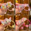 2PCS Girls Elastic Hair Bands Colorful Flowers & Butterflies Hair Accessories Children's Hair Ties Baby Headwear