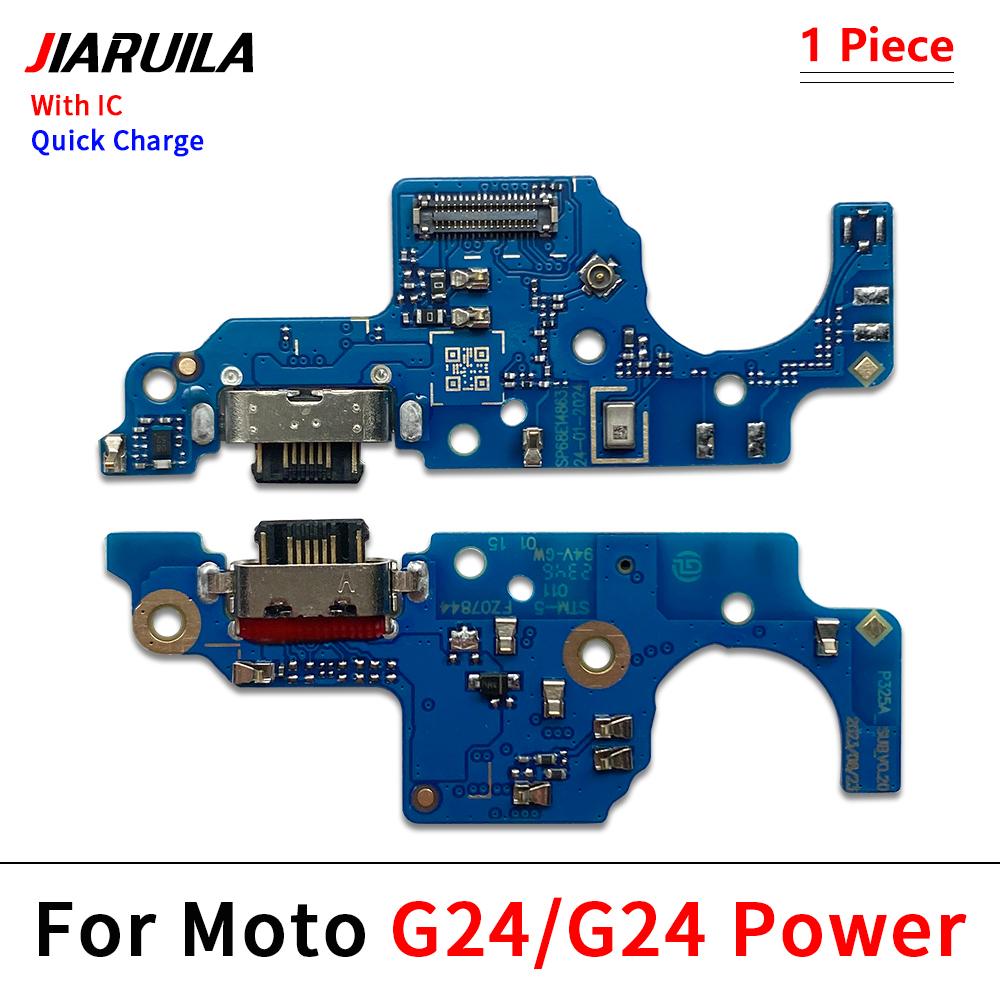 USB Dock Connector Charging Port Flex Cable For Moto G04 G14 G24 G34 G54 G53 G84 5G G13 G22 G23 Charger Board With Mic Module