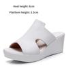 Тапочки на платформе, женские летние туфли на толстой подошве, сандалии из натуральной кожи, белые 2025, женские босоножки на танкетке, уличные женские шлепанцы