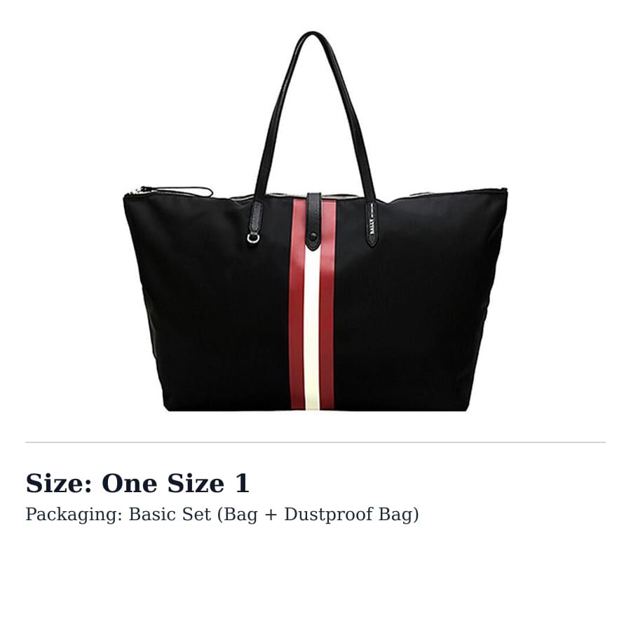 BALLY Nylon With Leather Travel Bag, Combo Bag, Tote Bag, Shopping Bag, Shoulder Bag, Handbag Unisex Black 6222887