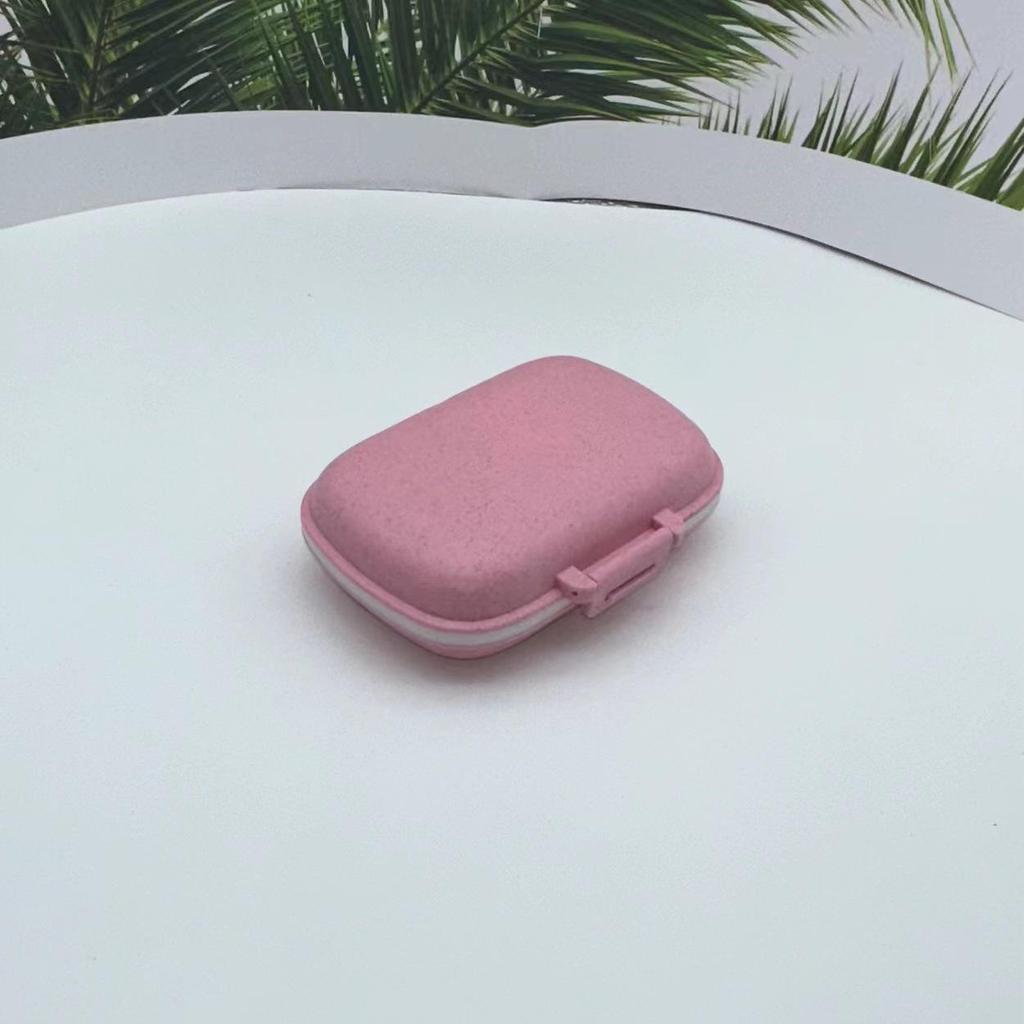 Портативный органайзер для таблеток с 8 отделениями из пшеничной соломы - Влагозащищенный еженедельный контейнер для лекарств