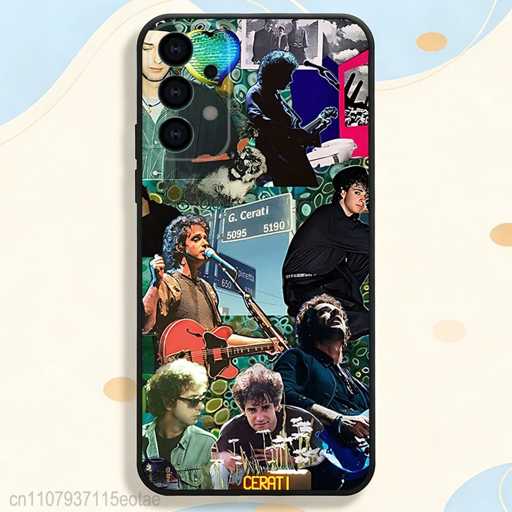 Чехол для телефона Singer Gustavo C-Cerati S-Soda-S для Samsung S25,S26,S24,S21,S22,S23,S30,Ultra,S20,Plus,Fe,Lite,5G Черный