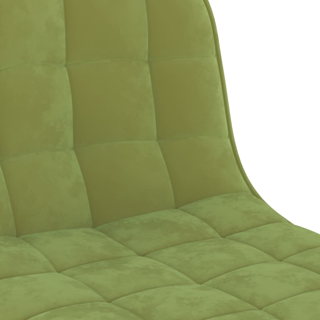 Bar Stool Set of 2 Light Green Velvet
