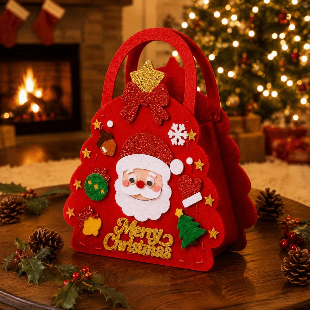 Santa Claus DIY Christmas Bag Non-woven Fabric Handmade Handbag Xmas Candy Bag Christmas Gift
