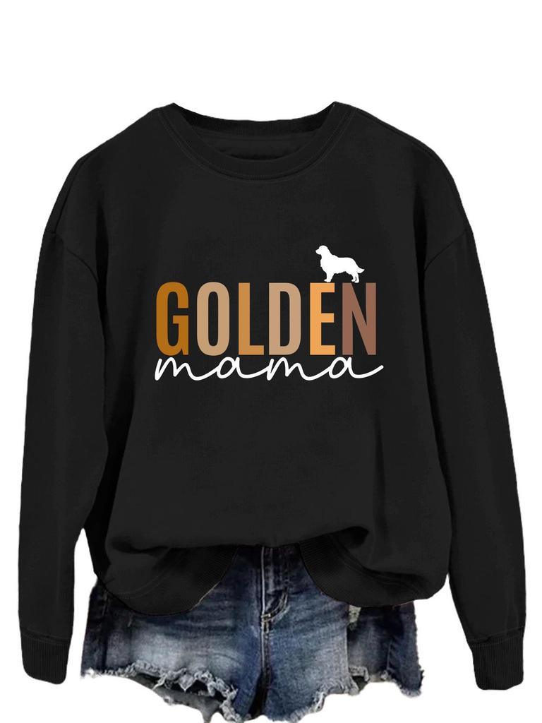 GOLDEN Mama Женская футболка с длинным рукавом, пуловер, толстовка для весны и осени (Европейский & Американский стиль)