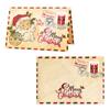 5Pcs Christmas Postcard Greeting Card Vintage Christmas Stamp Cards with Envelopes New Year Gift Card Xmas Party Decor Supplies