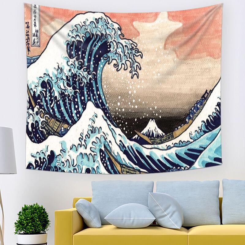 Гобелен «Волна Канагавы»: Декоративные настенные украшения и прикроватные салфетки