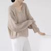 Soft Waxy Gentle Wind Sweater Women's Spring Knitted Sweater Collar Hollow Knitted Sweater Lazy Wind Loose Top Tide