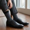 Daily Commute Work Socks Men Striped Crew Socks Cotton Dress Moisture Wicking Everyday Wear Resistant Breathable for Business Office Casual