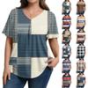 Женская модная повседневная свободная блузка большого размера с коротким рукавом, элегантная с V-образным вырезом, для работы