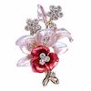 Elegant Women Drip Crystal Flower Brooches Pins Romantic Brooches for Women Wedding Party Bridal Pin