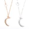Moon Star Pendant Necklace Neck Chain Necklace Gold And Silver Long Chain Women'S Jewelry