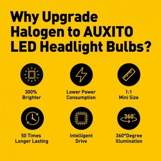 2X H11 AUXITO H8 LED Headlight High/ Bulb Kit Low Beam Bright Super X1