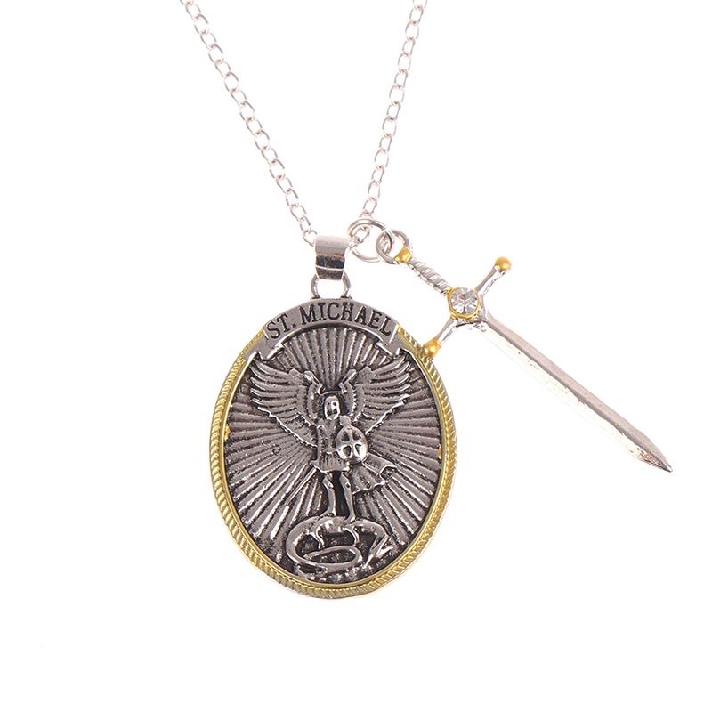 Catholic Patron Saint Pendant Michael St. Michael The Archangel Pendant Necklace