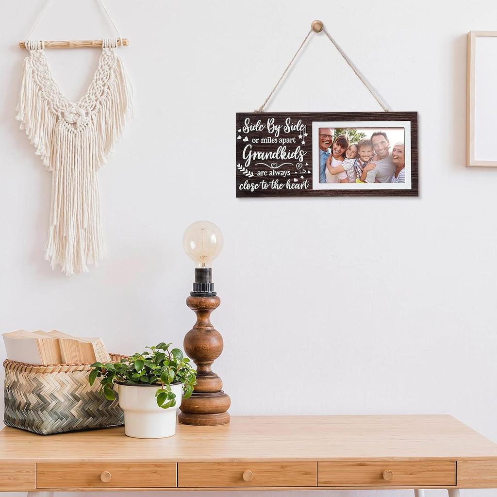 Jetec Grandkids Photo Frame -Grandparents Picture Frame Make Life Grand Gifts for Grandma Grandpa from Grandchildren Table Centerpieces Table Wooden