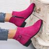 2024 Hot-selling Women's Single Boots New Style Medium Heel Pointed Toe Buckle Fashion Boots Fashionable Temperament Short Boots