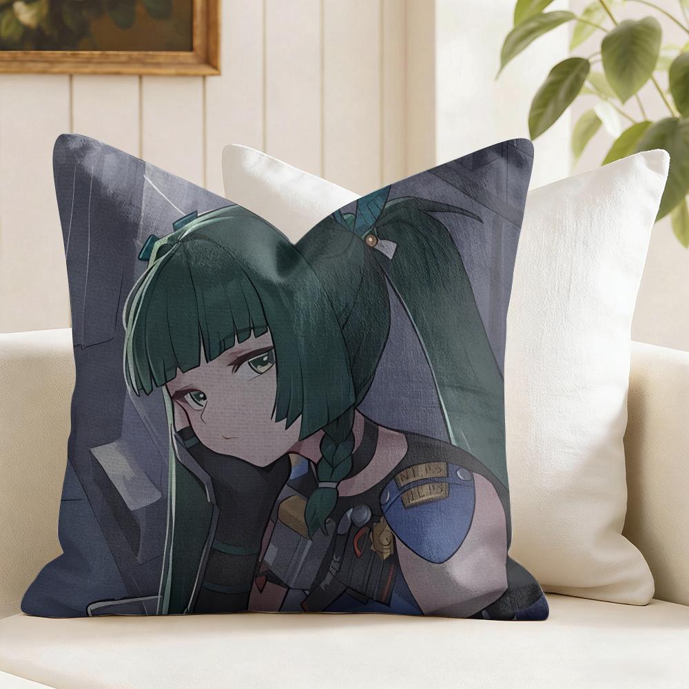 Zenless Zone Zero Qingyi Cushion Cover Eco Linen Pillow Case DoubleSided Print Breathable Durable Zipper Home Decor Gift