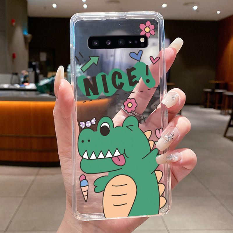 Phone Case For Samsung Galaxy S10 5G Capa Coque Butterfly Bow Protective Casing Transparent Soft Silicone TPU Cover Fundas