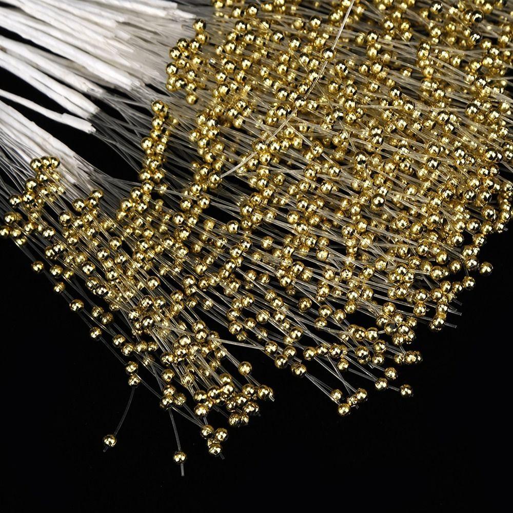 100pcs Artificial Pearls Pearl Sticks 3mm Bead DIY Accessories Decor String Pearls Wedding Party