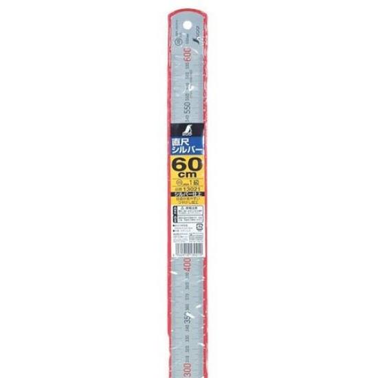 Shinwa Sokutei Straight Measure Silver 60cm JIS Class 1 13021