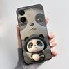 Phone Case For TCL K70 4G/K70 Power 4G Bumper Black Shockproof Soft Casing Popular Cute Design Little Panda Pattern Cover