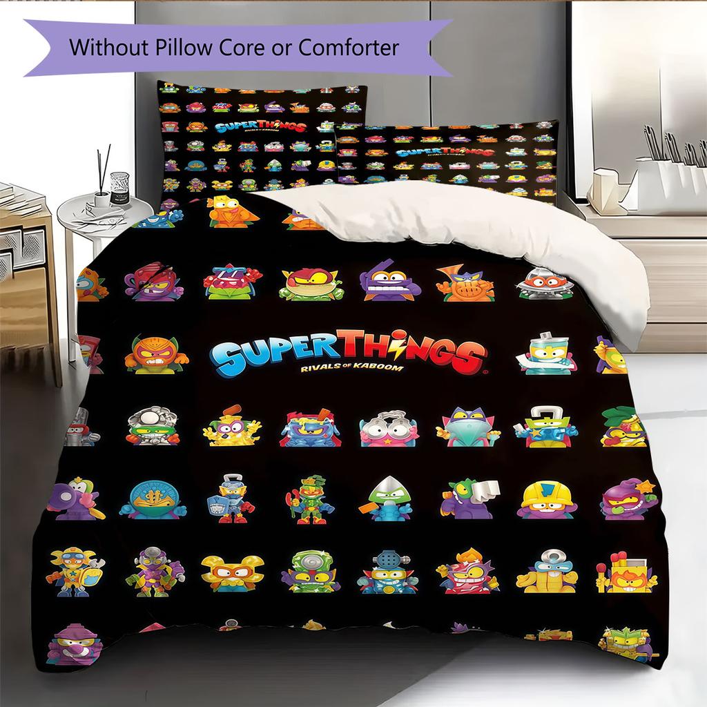 Superthings Bedding Quilt Set Quilt Cover Pillowcase Home Decoration Birthday Gift (1 * duvet cover + 2 * pillowcase, without core)