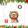 Christmas Tree Glass Clings Static Window Clings, No?Glue Cute Puppy Decals with Snowflake Reusable Surface Candy Cane, PVC Stickers for Home