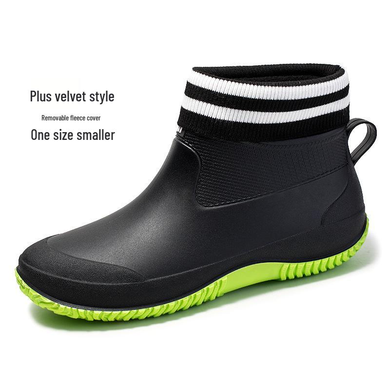 Short Tube Unisex Rain Boots: Lightweight, Waterproof, Low-top Rubber Shoes for Outdoor Use