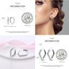 Original 925 Sterling Silver Minimalist Pave U Shape Hoop Earrings Fit For Women Workplace Wedding Engagement Birthday Gift
