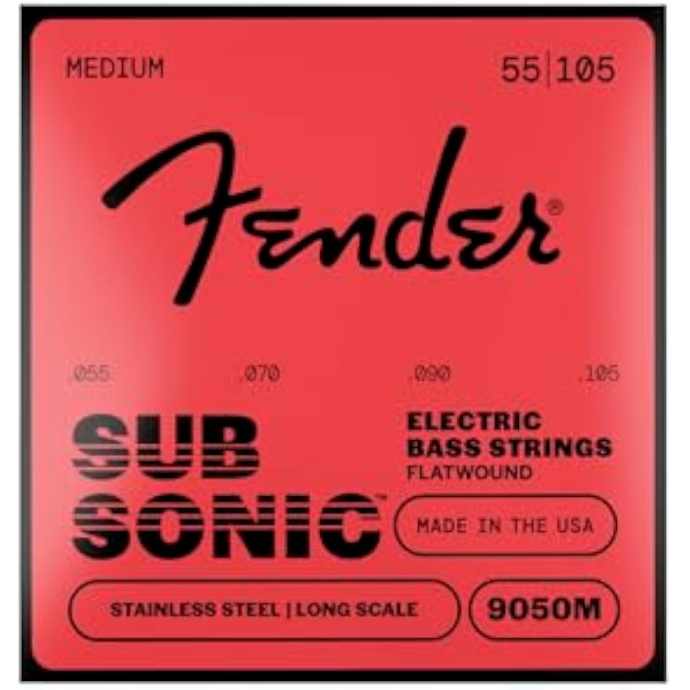 Струны для электробаса Fender SubSonic™ 9050M, Плоская навивка из нержавеющей стали, Длинная мензура...
