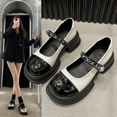 Модные и удобные туфли Мэри Джейн на толстой подошве, женская обувь, весенние и летние туфли с закрытым носком, мокасины