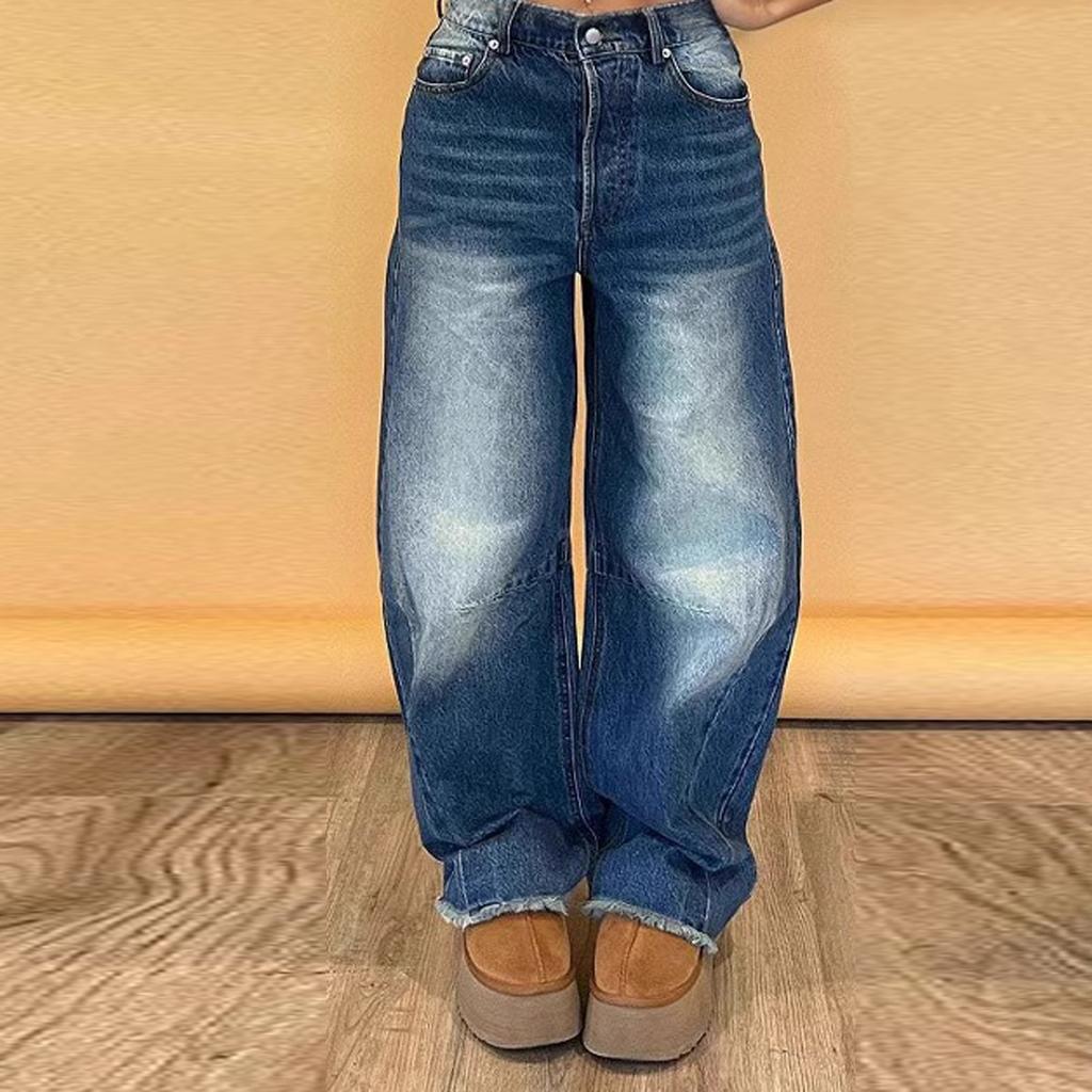 Женские мешковатые джинсы в стиле хип-хоп, широкие джинсы со средней и низкой талией, свободные джинсы-бойфренды, винтажные джинсовые брюки