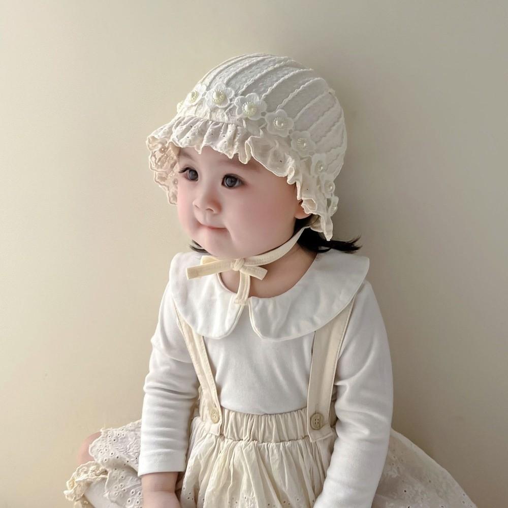 Breathable Cotton Ear Protection Fetal Cap Ruffle Baby Bonnet Bonnet 2-24Month Infant