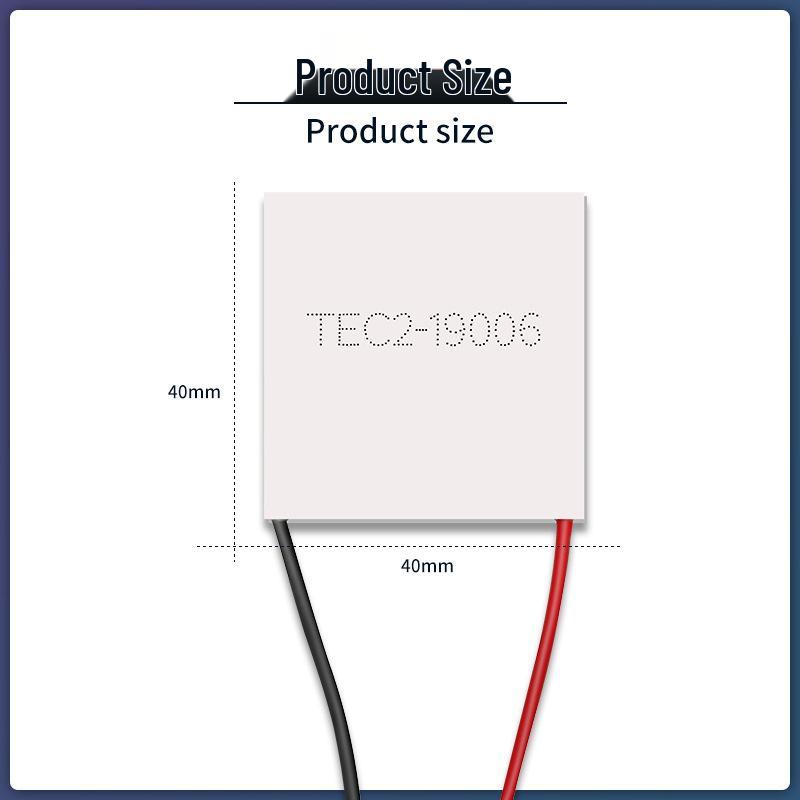 Многоступенчатый двухслойный полупроводниковый охладитель TEC2-19006, 40x40 мм, DC 12 В.
