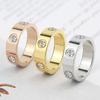 Luxury Shiny Rotating Circle Crystal Ring Stainless Steel Rose Gold Love Ring For Women Engagement Gift Brands Ring