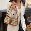 Fashion PU Leather Woven Underarm Bag Women's New Strip Design Shoulder Bag High-end Niche Trend Hobo Bag CLE