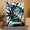 Custom Name Personalized Hatsune Miku Print Blanket, Home Decor, Bedroom, Sofa, Camping, Couch, Gifts for Birthday Christmas