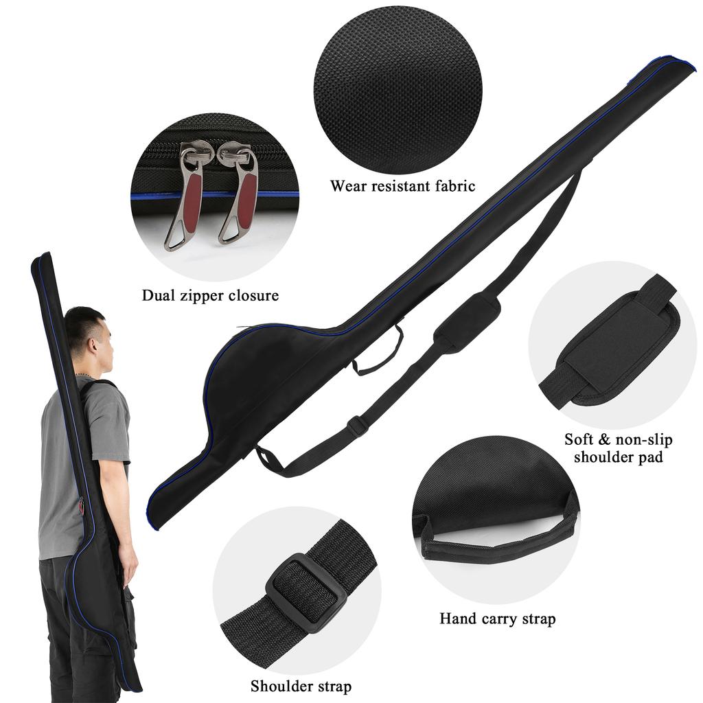 Сумка для удочки 63 дюйма, портативный чехол для удочки, складной держатель для удочки, сумка-органайзер для рыболовных снастей