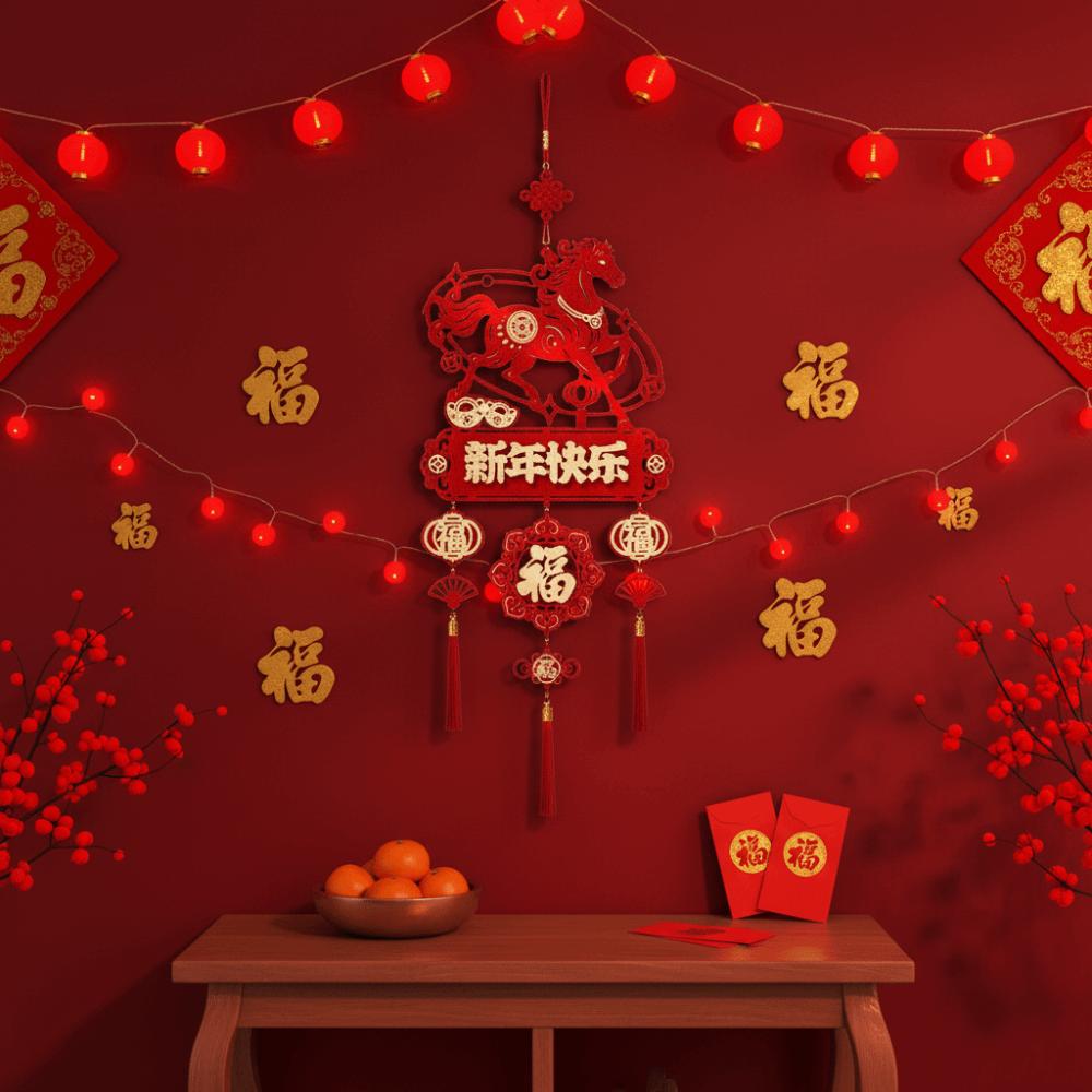 Традиционное украшение на год Лошади, многоразовая подвеска на Праздник Весны, для входа