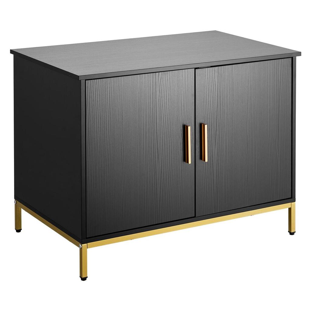 Cat Litter Box Enclosure Furniture, 70 cm Hidden Litter Box Cabinet with Metal Legs & Handle, Modern Style Cat Washroom House End Table, Fit Most of