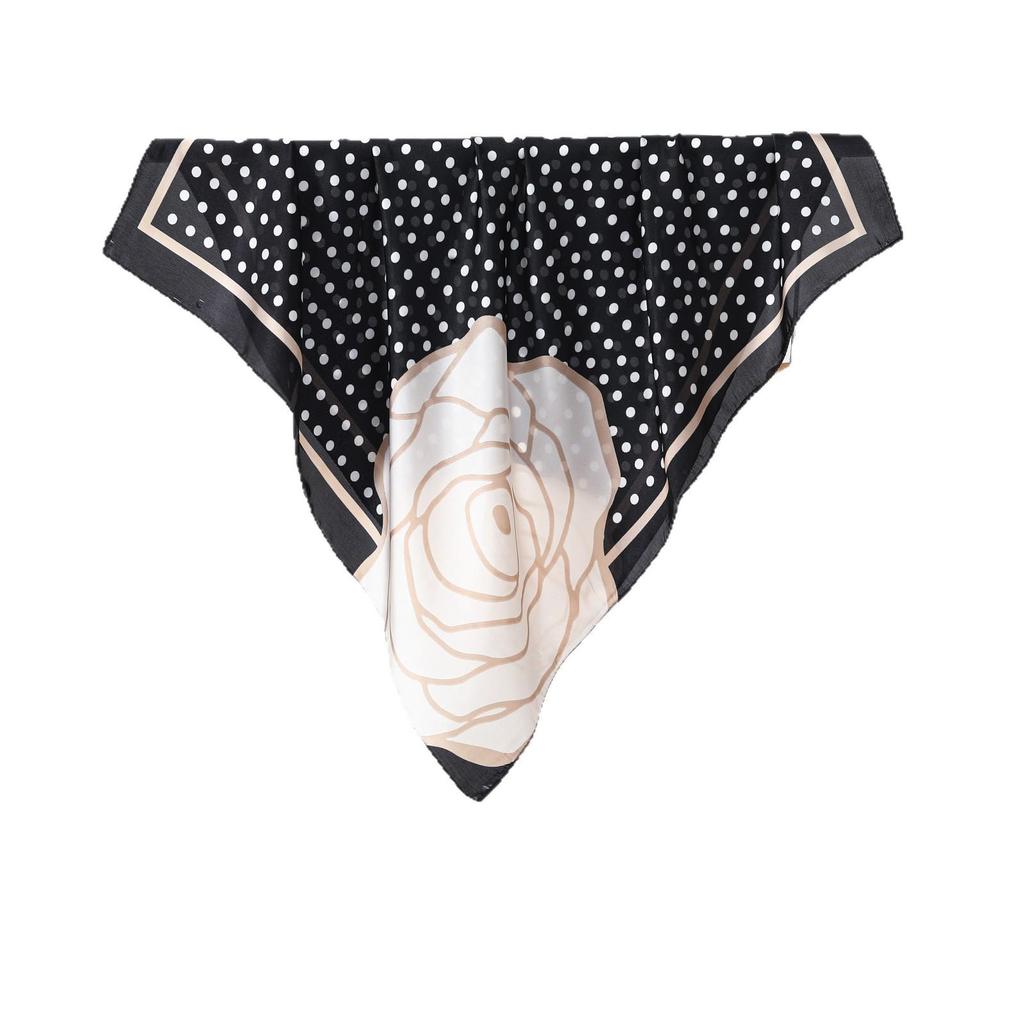 Classic Women's Polka Dot Silk Scarf - Versatile & Trendy Neckerchief