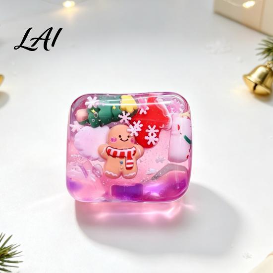 Portable Hand Exercisers for Office Christmas Stress Relief Toy with Internal Dolls Transparent Soft Maltose Fidget Toys Adults Desk Cube Sensory