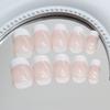 Simple and clean silver edge milk white French elegant temperament white versatile removable nail art pieces 24 pieces