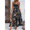 Floral Printed Sling Long Dresses Women Fashion Print Beach Maxi Summer Dress