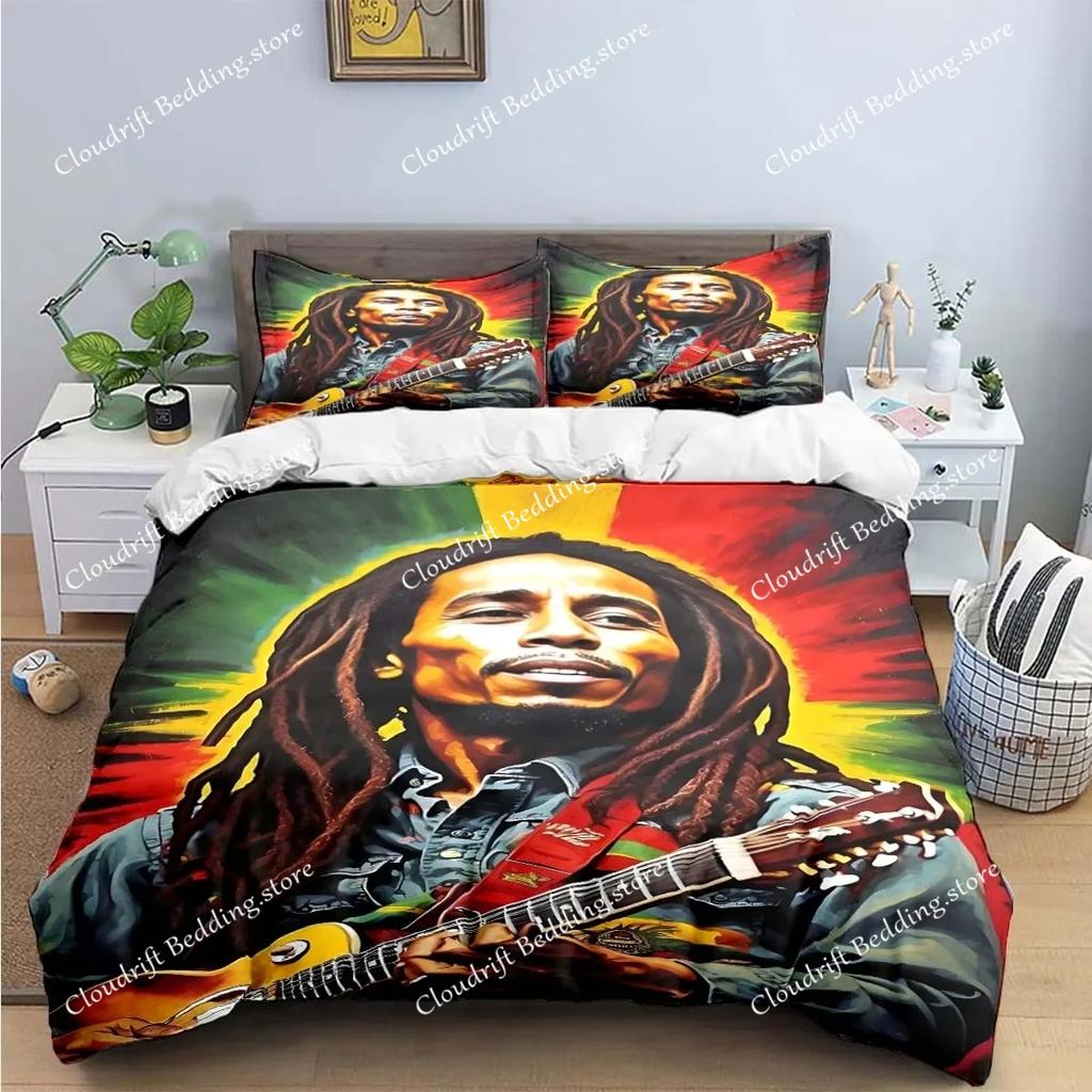 Новый комплект постельного белья с рисунком Боба Марли в стиле R-Reggae, набор постельных принадлежностей, пододеяльник, комплект с одеялом, комплект постельного белья, роскошный подарок на день рождения