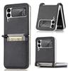 case for Samsung Z Flip 7 6 5 4 3 Vegan leather foldable screen protective case with card slot tough shell Shock Proof plain