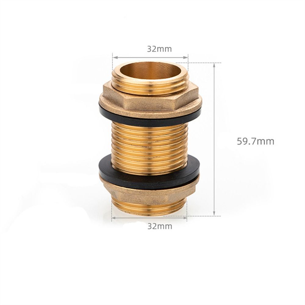 Brass Bulkhead Fitting G1/2 G3/4 G1 Male Hose Fitting Tube Adaptor  Water Tanks, Brass, Gold Tone