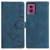 For Motorola Moto G55 5G Case Wallet Stand Imprinted Triangle Pattern Leather Phone Flip Cover