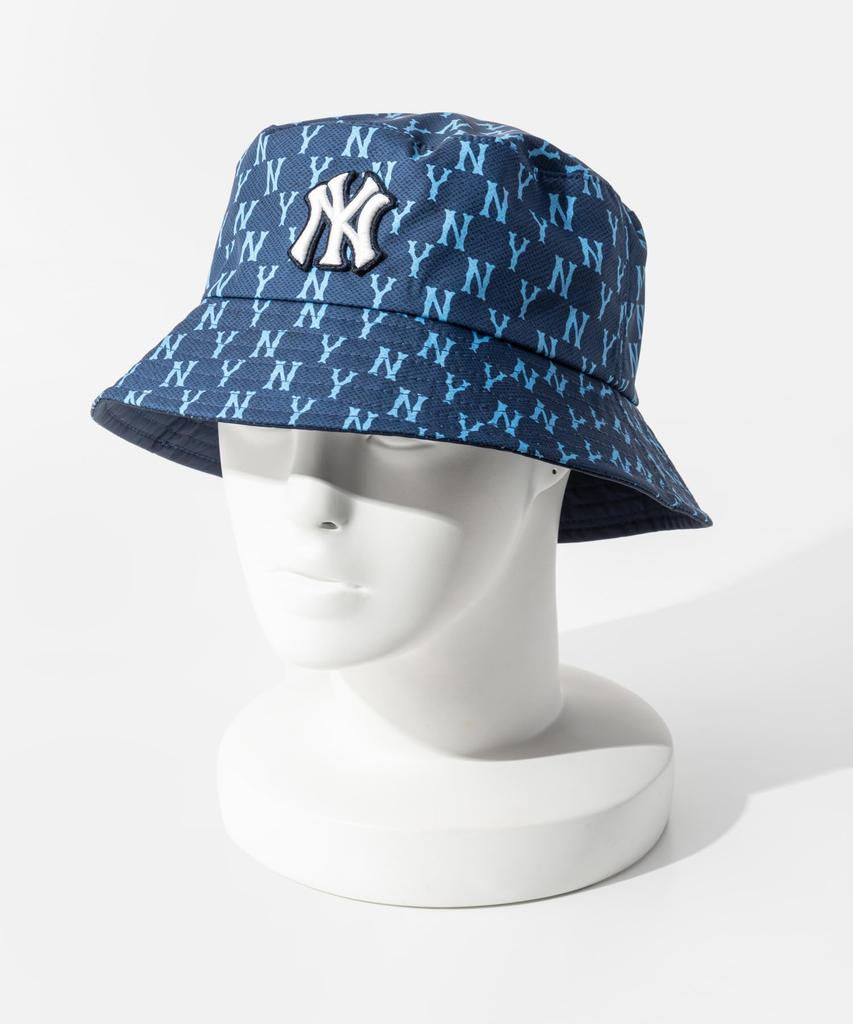 MLB Korea панама 3AHTM022MONOGRAM CLASSIC REVERSIBLE BUCKET HAT СИНИЙ Размер бренда: 59H  Японский размер (ок.): M [Код товара]